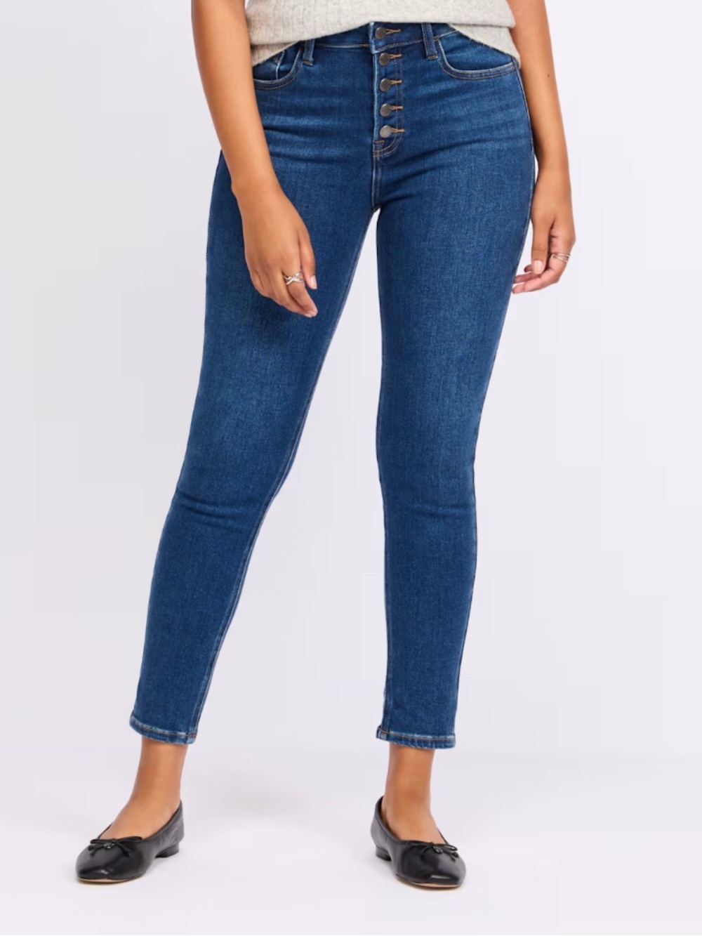 Women’s JUSTUSA Lola Skinny Button Front Jeans Dark Denim NWT Size 31/12